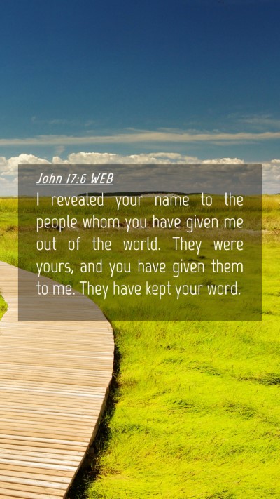 Picture 04 - John 17:6 WEB Mobile Phone Wallpaper - I revealed your name to the people whom you have - Mobile Bible Verse Wallpaper