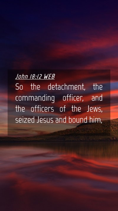 Picture 04 - John 18:12 WEB Mobile Phone Wallpaper - So the detachment, the commanding officer, and - Mobile Bible Verse Wallpaper