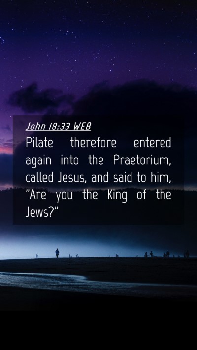 Picture 04 - John 18:33 WEB Mobile Phone Wallpaper - Pilate therefore entered again into the - Mobile Bible Verse Wallpaper
