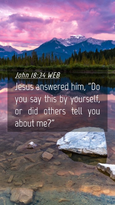 Picture 04 - John 18:34 WEB Mobile Phone Wallpaper - Jesus answered him, 
