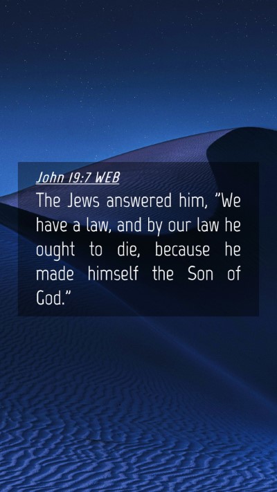 Picture 04 - John 19:7 WEB Mobile Phone Wallpaper - The Jews answered him, 