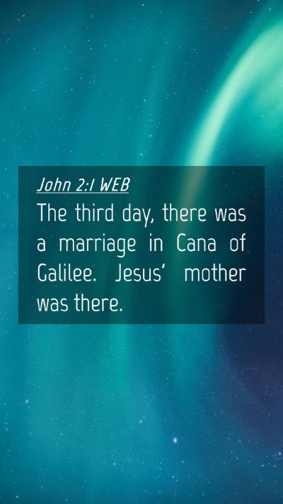 Picture 04 - John 2:1 WEB Mobile Phone Wallpaper - The third day, there was a marriage in Cana of - Mobile Bible Verse Wallpaper
