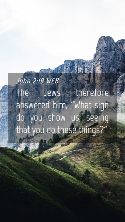 Picture 04 - John 2:18 WEB Mobile Phone Wallpaper - The Jews therefore answered him, 
