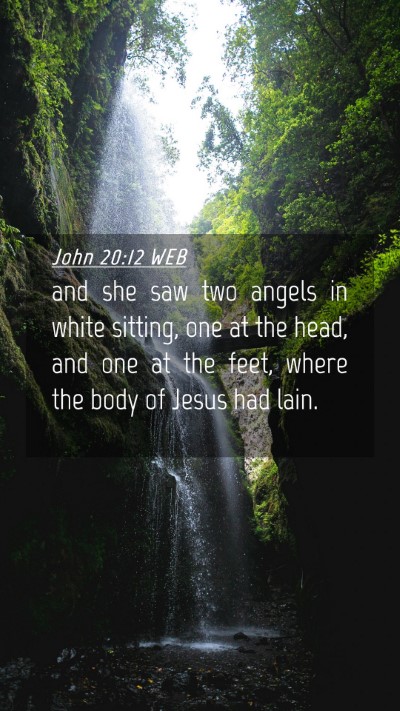 Picture 04 - John 20:12 WEB Mobile Phone Wallpaper - and she saw two angels in white sitting, one at - Mobile Bible Verse Wallpaper