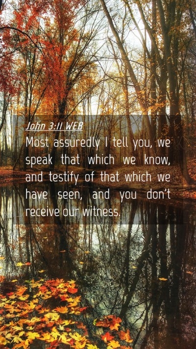 Picture 04 - John 3:11 WEB Mobile Phone Wallpaper - Most assuredly I tell you, we speak that which we - Mobile Bible Verse Wallpaper
