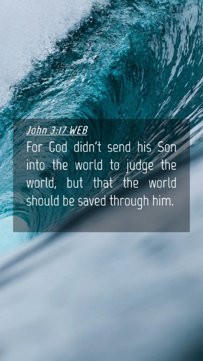 Picture 04 - John 3:17 WEB Mobile Phone Wallpaper - For God didn't send his Son into the world to - Mobile Bible Verse Wallpaper