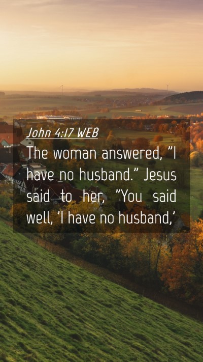 Picture 04 - John 4:17 WEB Mobile Phone Wallpaper - The woman answered, 