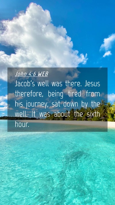 Picture 04 - John 4:6 WEB Mobile Phone Wallpaper - Jacob's well was there. Jesus therefore, being - Mobile Bible Verse Wallpaper