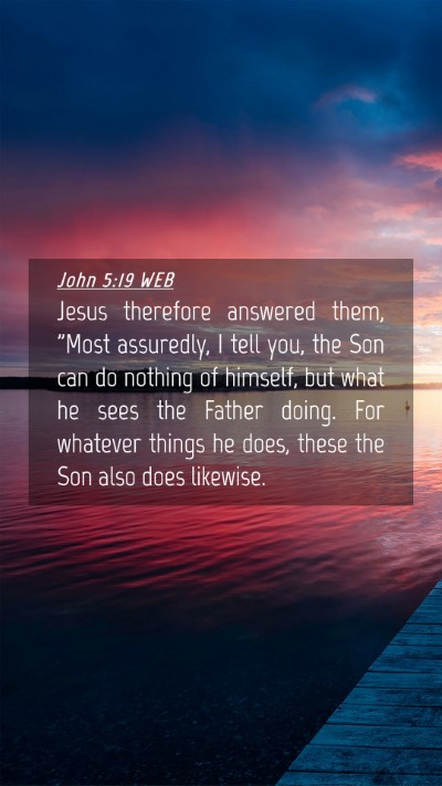 Picture 04 - John 5:19 WEB Mobile Phone Wallpaper - Jesus therefore answered them, 