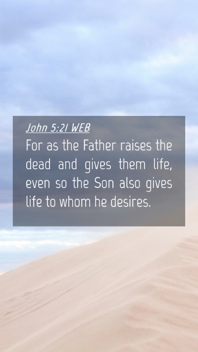 Picture 04 - John 5:21 WEB Mobile Phone Wallpaper - For as the Father raises the dead and gives them - Mobile Bible Verse Wallpaper