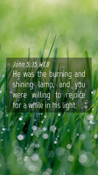 Picture 04 - John 5:35 WEB Mobile Phone Wallpaper - He was the burning and shining lamp, and you were - Mobile Bible Verse Wallpaper