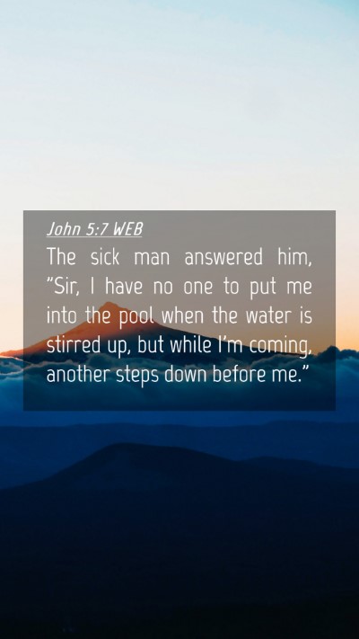 Picture 04 - John 5:7 WEB Mobile Phone Wallpaper - The sick man answered him, 