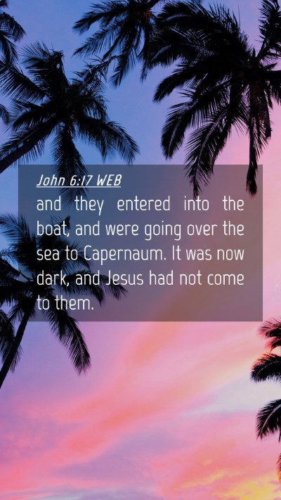 Picture 04 - John 6:17 WEB Mobile Phone Wallpaper - and they entered into the boat, and were going - Mobile Bible Verse Wallpaper