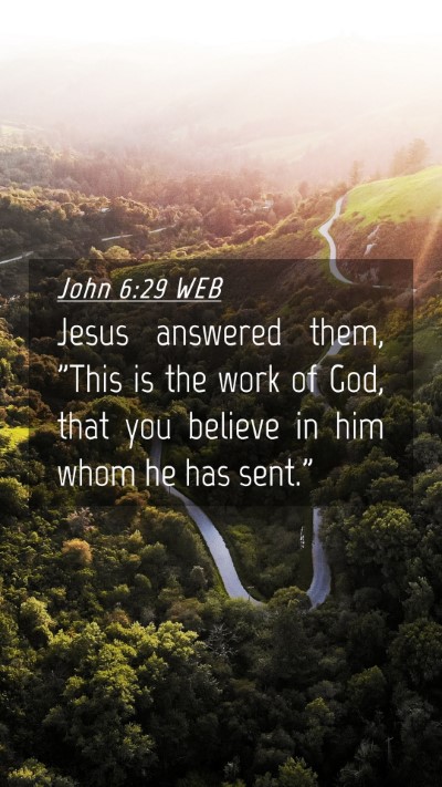 Picture 04 - John 6:29 WEB Mobile Phone Wallpaper - Jesus answered them, 