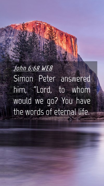 Picture 04 - John 6:68 WEB Mobile Phone Wallpaper - Simon Peter answered him, 