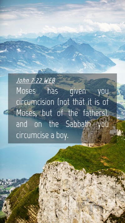 Picture 04 - John 7:22 WEB Mobile Phone Wallpaper - Moses has given you circumcision (not that it is - Mobile Bible Verse Wallpaper