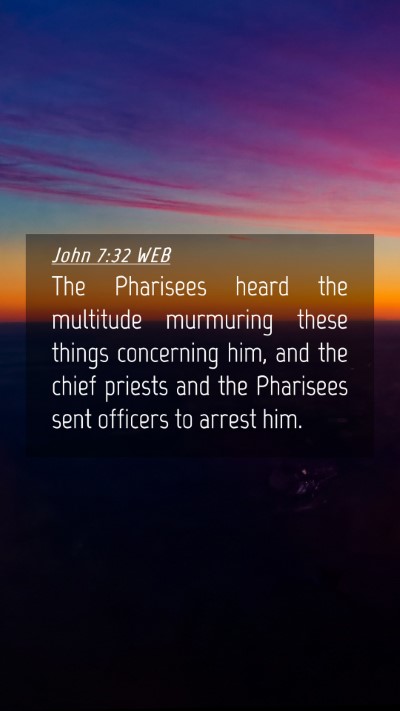 Picture 04 - John 7:32 WEB Mobile Phone Wallpaper - The Pharisees heard the multitude murmuring these - Mobile Bible Verse Wallpaper