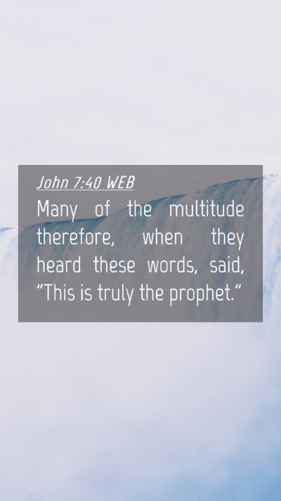 Picture 04 - John 7:40 WEB Mobile Phone Wallpaper - Many of the multitude therefore, when they heard - Mobile Bible Verse Wallpaper