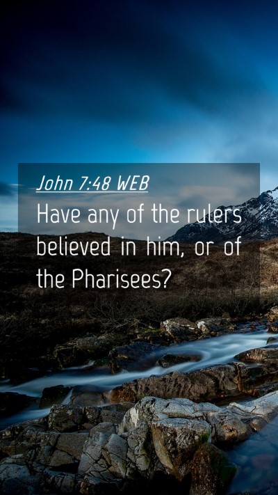 Picture 04 - John 7:48 WEB Mobile Phone Wallpaper - Have any of the rulers believed in him, or of the - Mobile Bible Verse Wallpaper