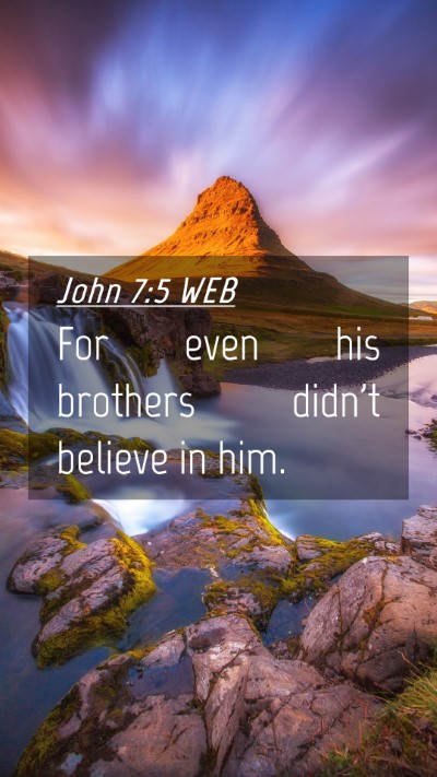 Picture 04 - John 7:5 WEB Mobile Phone Wallpaper - For even his brothers didn't believe in - Mobile Bible Verse Wallpaper