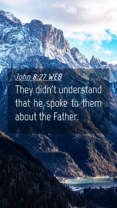 Picture 04 - John 8:27 WEB Mobile Phone Wallpaper - They didn't understand that he spoke to them - Mobile Bible Verse Wallpaper