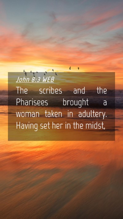 Picture 04 - John 8:3 WEB Mobile Phone Wallpaper - The scribes and the Pharisees brought a woman - Mobile Bible Verse Wallpaper