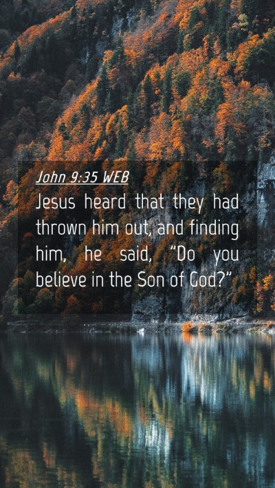 Picture 04 - John 9:35 WEB Mobile Phone Wallpaper - Jesus heard that they had thrown him out, and - Mobile Bible Verse Wallpaper