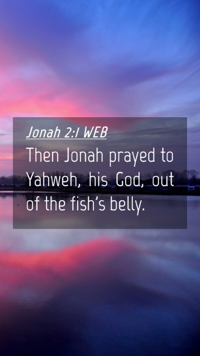 Picture 04 - Jonah 2:1 WEB Mobile Phone Wallpaper - Then Jonah prayed to Yahweh, his God, out of the - Mobile Bible Verse Wallpaper