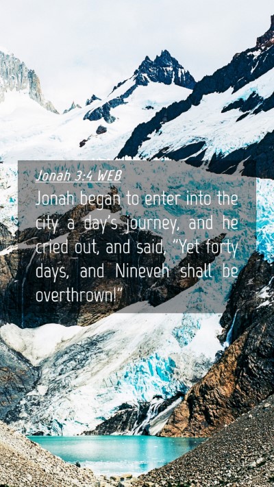 Picture 04 - Jonah 3:4 WEB Mobile Phone Wallpaper - Jonah began to enter into the city a day's - Mobile Bible Verse Wallpaper