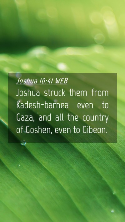 Picture 04 - Joshua 10:41 WEB Mobile Phone Wallpaper - Joshua struck them from Kadesh-barnea even to - Mobile Bible Verse Wallpaper
