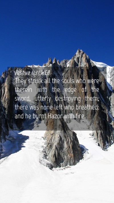 Picture 04 - Joshua 11:11 WEB Mobile Phone Wallpaper - They struck all the souls who were therein with - Mobile Bible Verse Wallpaper