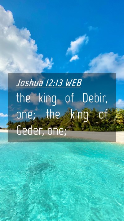Picture 04 - Joshua 12:13 WEB Mobile Phone Wallpaper - the king of Debir, one; the king of Geder, - Mobile Bible Verse Wallpaper