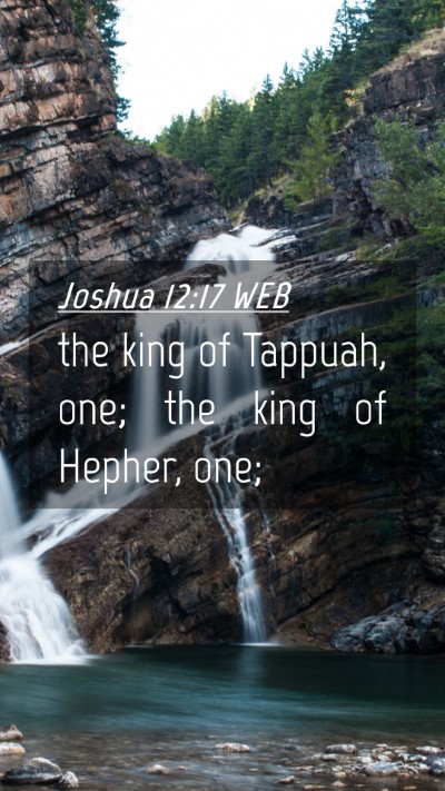 Picture 04 - Joshua 12:17 WEB Mobile Phone Wallpaper - the king of Tappuah, one; the king of Hepher, - Mobile Bible Verse Wallpaper