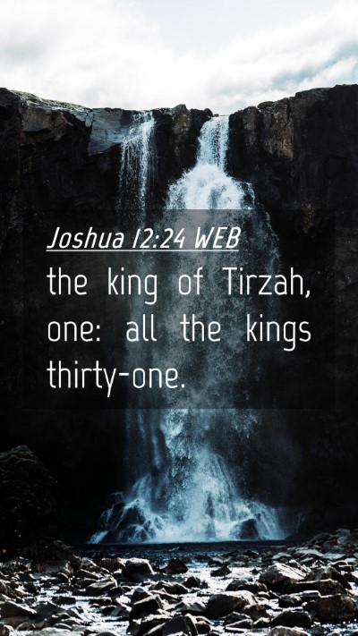 Picture 04 - Joshua 12:24 WEB Mobile Phone Wallpaper - the king of Tirzah, one: all the kings - Mobile Bible Verse Wallpaper