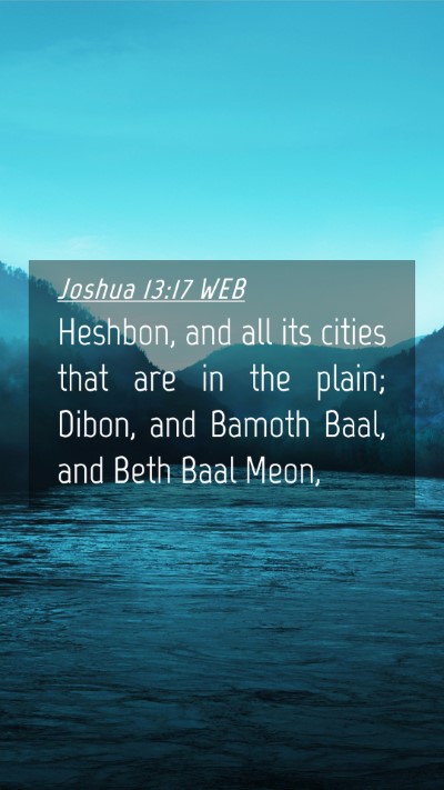 Picture 04 - Joshua 13:17 WEB Mobile Phone Wallpaper - Heshbon, and all its cities that are in the - Mobile Bible Verse Wallpaper