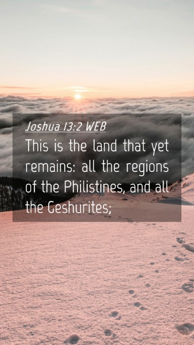 Picture 04 - Joshua 13:2 WEB Mobile Phone Wallpaper - This is the land that yet remains: all the - Mobile Bible Verse Wallpaper