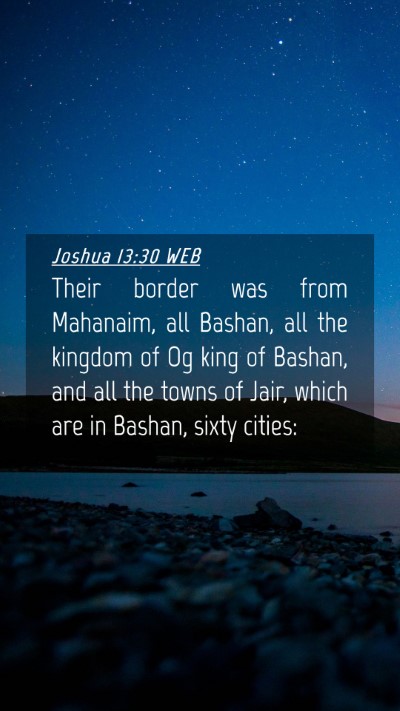 Picture 04 - Joshua 13:30 WEB Mobile Phone Wallpaper - Their border was from Mahanaim, all Bashan, all - Mobile Bible Verse Wallpaper