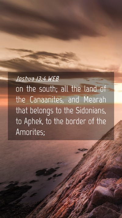 Picture 04 - Joshua 13:4 WEB Mobile Phone Wallpaper - on the south; all the land of the Canaanites, and - Mobile Bible Verse Wallpaper