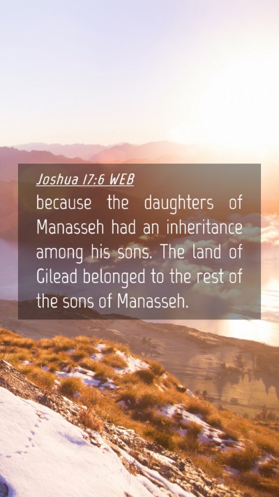 Picture 04 - Joshua 17:6 WEB Mobile Phone Wallpaper - because the daughters of Manasseh had an - Mobile Bible Verse Wallpaper