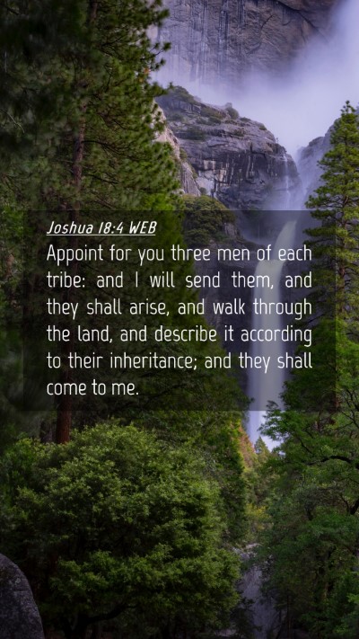Picture 04 - Joshua 18:4 WEB Mobile Phone Wallpaper - Appoint for you three men of each tribe: and I - Mobile Bible Verse Wallpaper