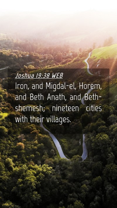Picture 04 - Joshua 19:38 WEB Mobile Phone Wallpaper - Iron, and Migdal-el, Horem, and Beth Anath, and - Mobile Bible Verse Wallpaper
