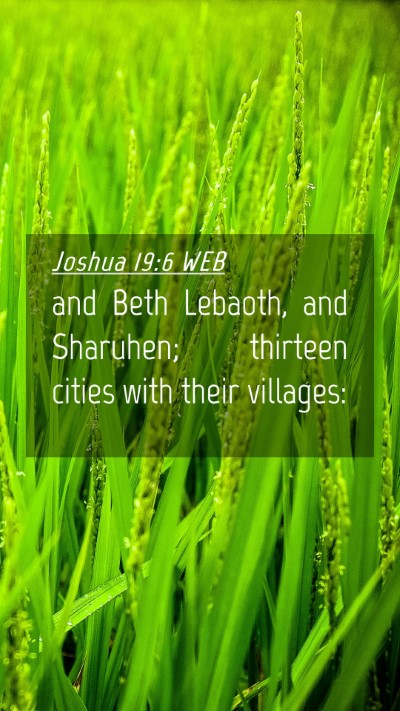Picture 04 - Joshua 19:6 WEB Mobile Phone Wallpaper - and Beth Lebaoth, and Sharuhen; thirteen cities - Mobile Bible Verse Wallpaper