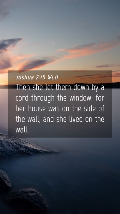Picture 04 - Joshua 2:15 WEB Mobile Phone Wallpaper - Then she let them down by a cord through the - Mobile Bible Verse Wallpaper