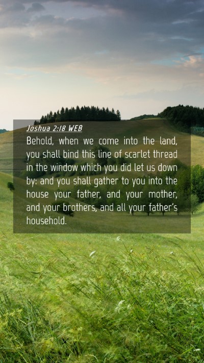 Picture 04 - Joshua 2:18 WEB Mobile Phone Wallpaper - Behold, when we come into the land, you shall - Mobile Bible Verse Wallpaper