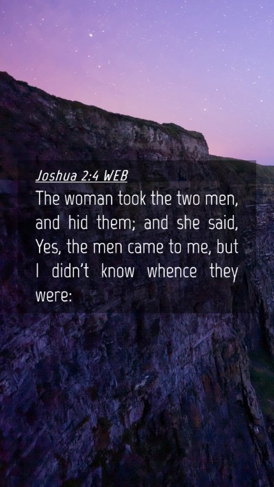 Picture 04 - Joshua 2:4 WEB Mobile Phone Wallpaper - The woman took the two men, and hid them; and she - Mobile Bible Verse Wallpaper