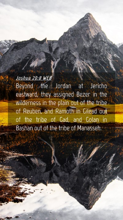 Picture 04 - Joshua 20:8 WEB Mobile Phone Wallpaper - Beyond the Jordan at Jericho eastward, they - Mobile Bible Verse Wallpaper