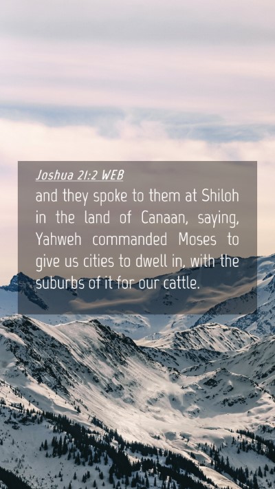 Picture 04 - Joshua 21:2 WEB Mobile Phone Wallpaper - and they spoke to them at Shiloh in the land of - Mobile Bible Verse Wallpaper