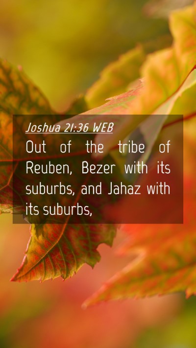 Picture 04 - Joshua 21:36 WEB Mobile Phone Wallpaper - Out of the tribe of Reuben, Bezer with its - Mobile Bible Verse Wallpaper
