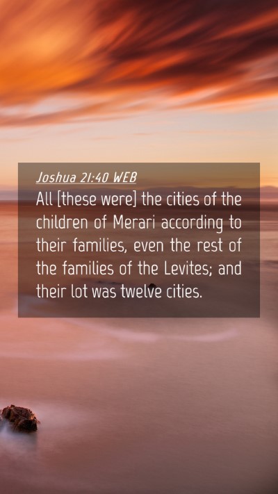 Picture 04 - Joshua 21:40 WEB Mobile Phone Wallpaper - All [these were] the cities of the children of - Mobile Bible Verse Wallpaper