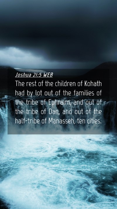 Picture 04 - Joshua 21:5 WEB Mobile Phone Wallpaper - The rest of the children of Kohath had by lot out - Mobile Bible Verse Wallpaper